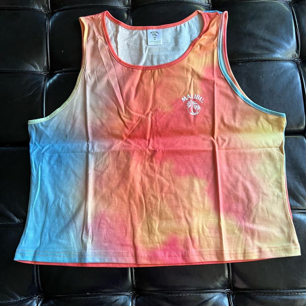 New! Malibu rum women’s size XL tie-dye crop tank top